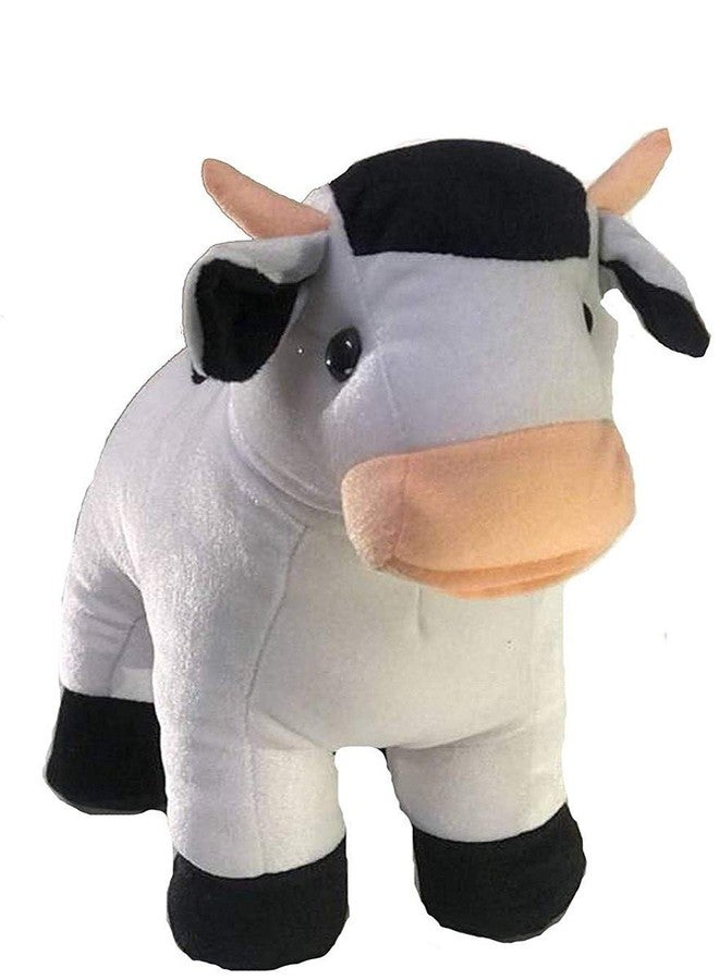 RVA Cow Soft Toys for Girl and Boys Kids Animal Stuffed Plush Toy Figure Jungle Cartoon Character Wild Playing Set Cute Toys Birthday Return Gift (Black and White) (Size 30 cm) - Image 1